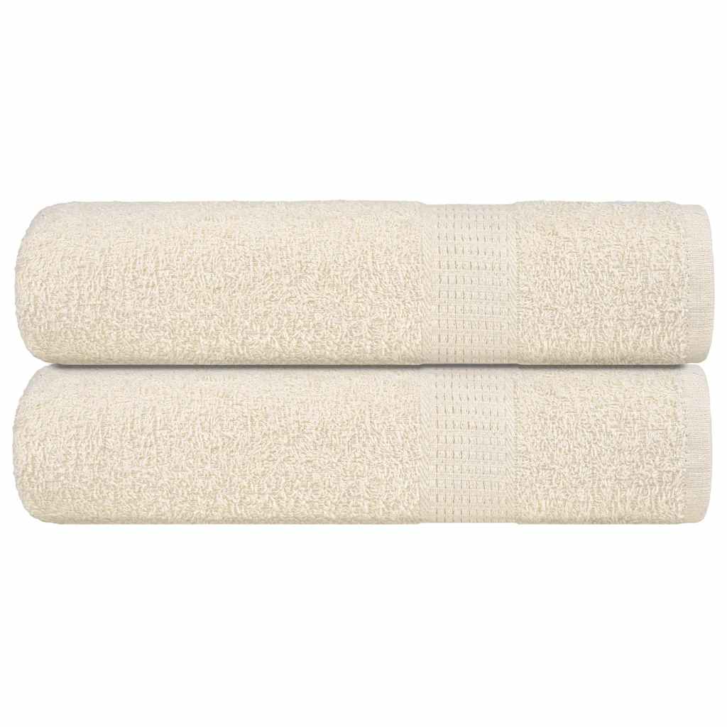 Asciugamani 2 pz Crema 50x100 cm 360 g/m² 100% Cotone 136998