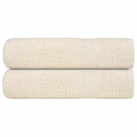 Asciugamani 2 pz Crema 50x100 cm 360 g/m² 100% Cotone 136998