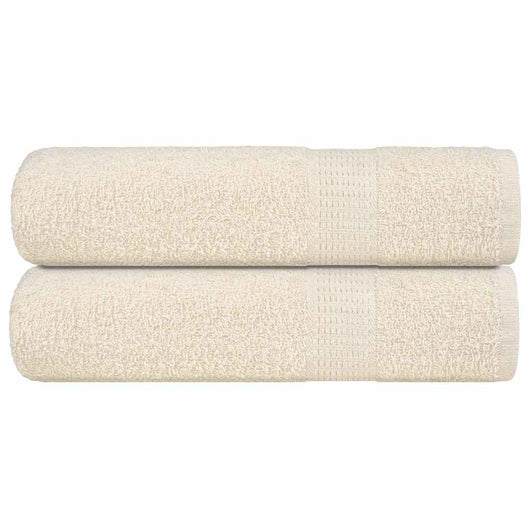 Asciugamani 2 pz Crema 50x100 cm 360 g/m² 100% Cotone 136998