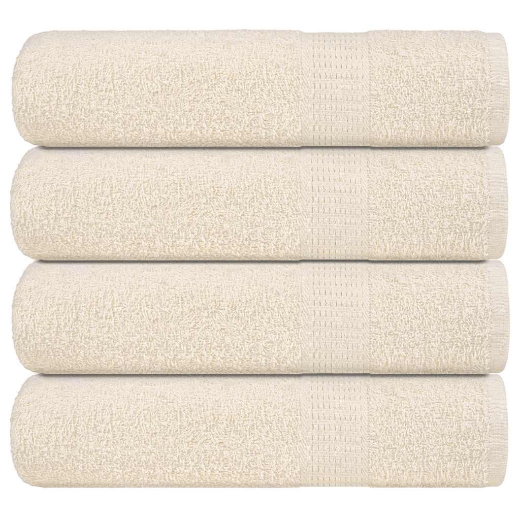 Asciugamani 4 pz Crema 50x100 cm 360 g/m² 100% Cotone 136999