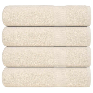 Asciugamani 4 pz Crema 50x100 cm 360 g/m² 100% Cotone 136999