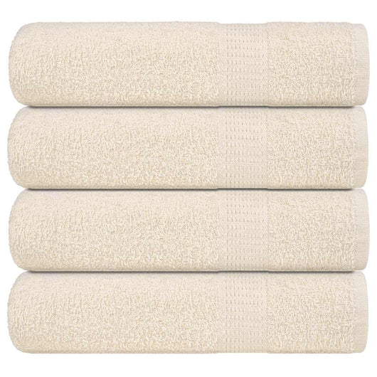 Asciugamani 4 pz Crema 50x100 cm 360 g/m² 100% Cotone 136999