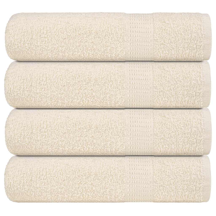 Asciugamani 4 pz Crema 50x100 cm 360 g/m² 100% Cotone 136999