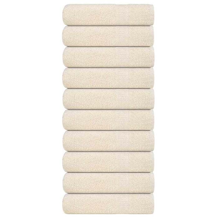 Asciugamani 10 pz Crema 50x100 cm 360 g/m² 100% Cotone 137000