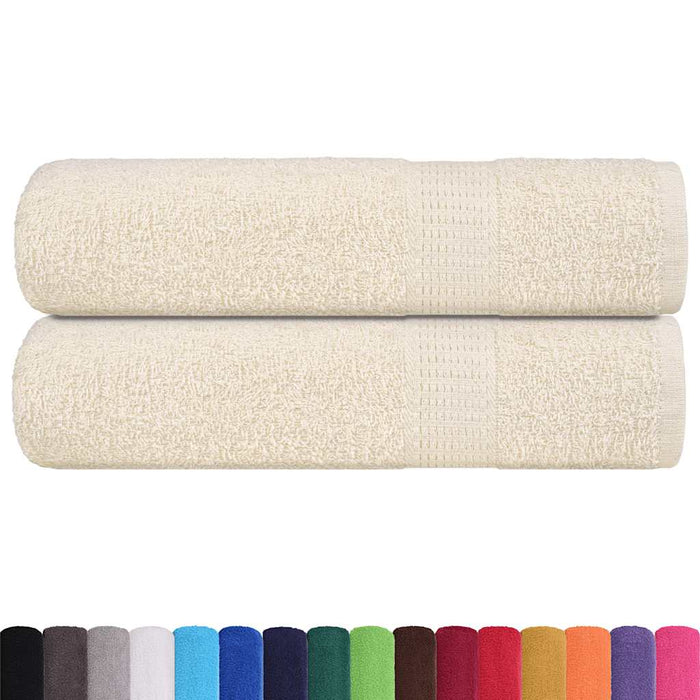 Asciugamani da Bagno 2 pz Crema 100x150 cm 360 g/m² 100% Cotone 137004