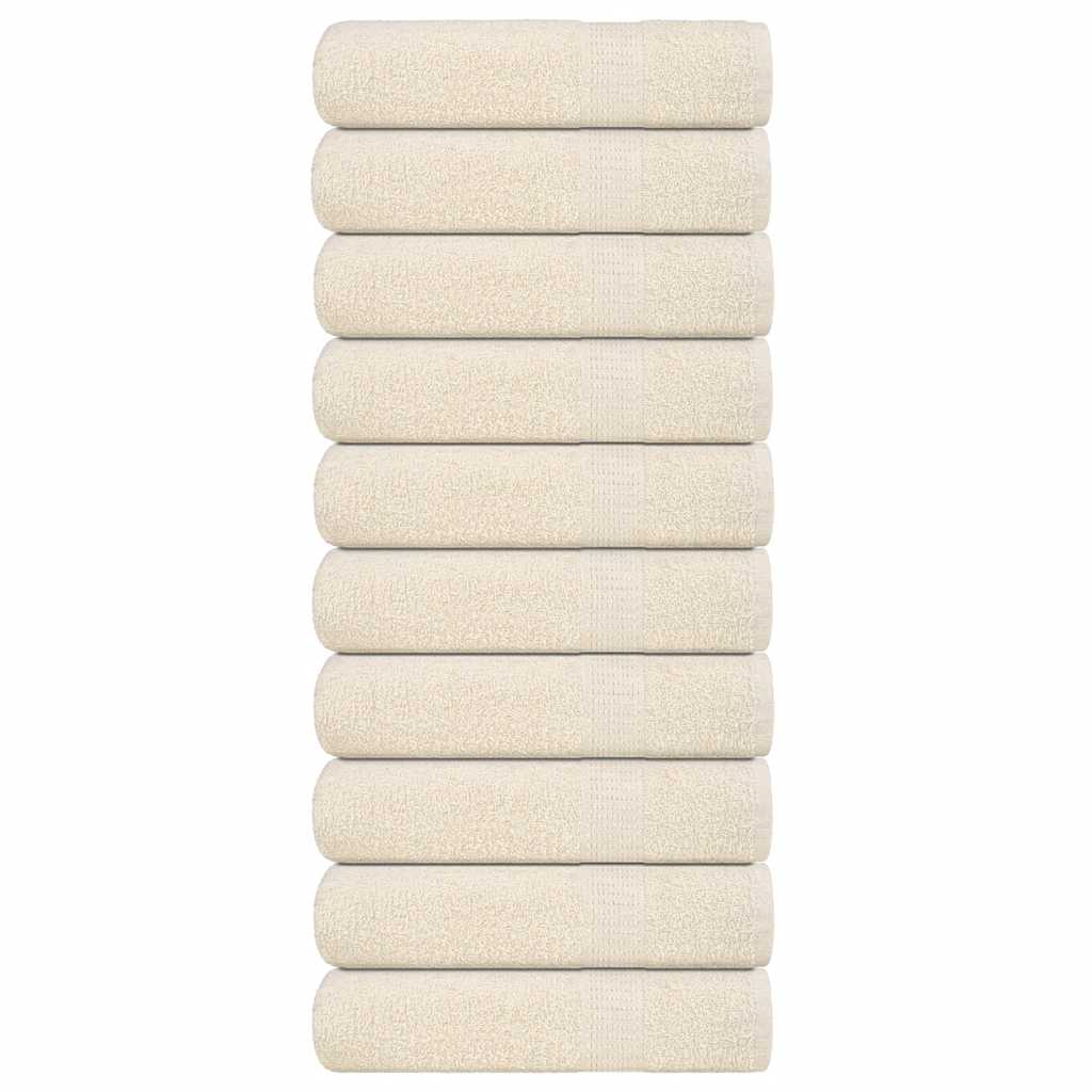 Asciugamani da Bagno 10 pz Crema 100x150cm 360 g/m² 100% Cotone 137006