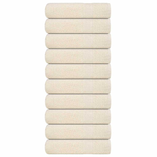 Asciugamani da Bagno 10 pz Crema 100x150cm 360 g/m² 100% Cotone 137006