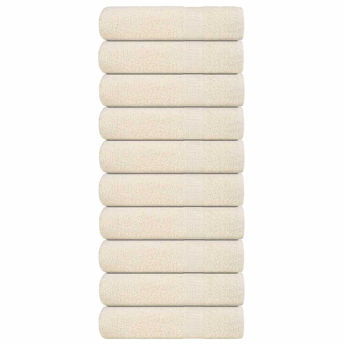 Asciugamani da Bagno 10 pz Crema 100x150cm 360 g/m² 100% Cotone 137006