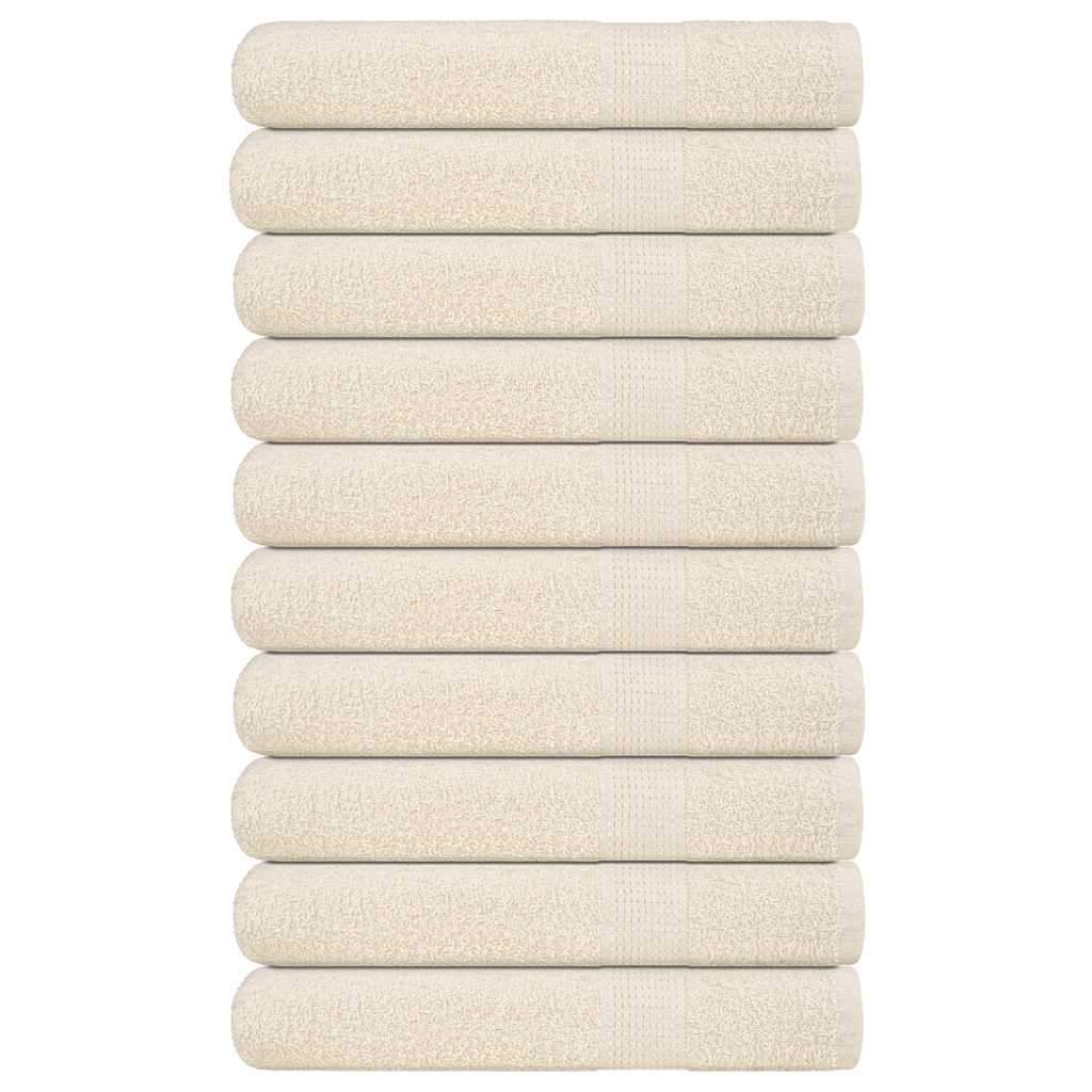 Asciugamani per Sauna 10 pz Crema 80x200cm 360 g/m² 100% Cotone 137009