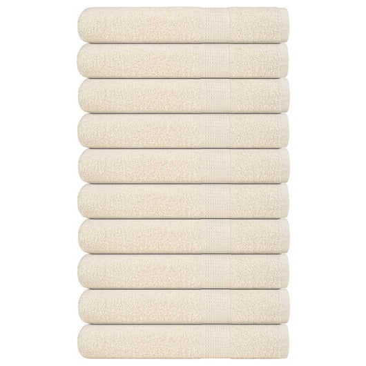 Asciugamani per Sauna 10 pz Crema 80x200cm 360 g/m² 100% Cotone 137009