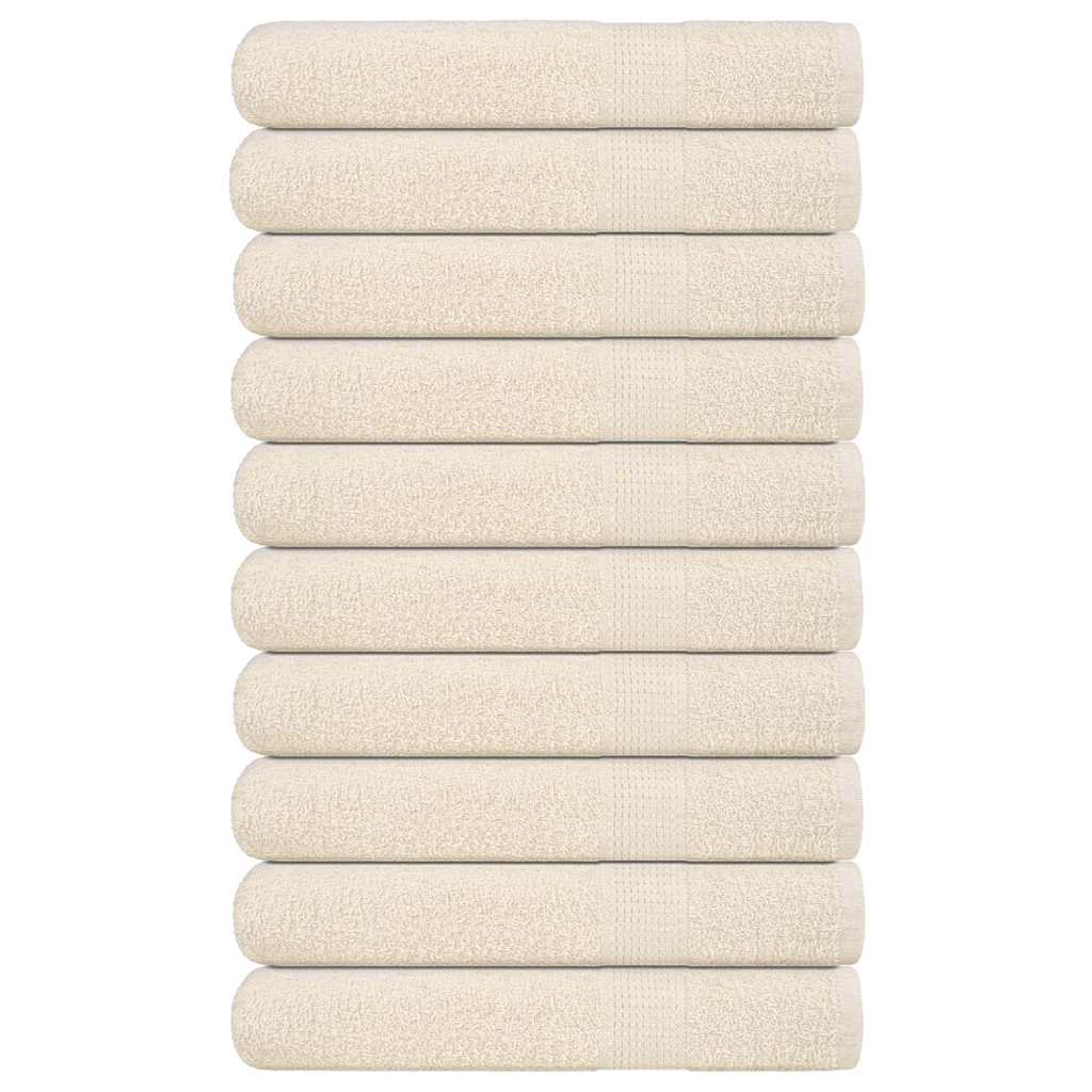 Asciugamani 10 pz Crema 100x200 cm 360 g/m² 100% Cotone 137012