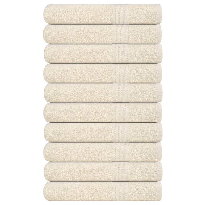 Asciugamani 10 pz Crema 100x200 cm 360 g/m² 100% Cotone 137012