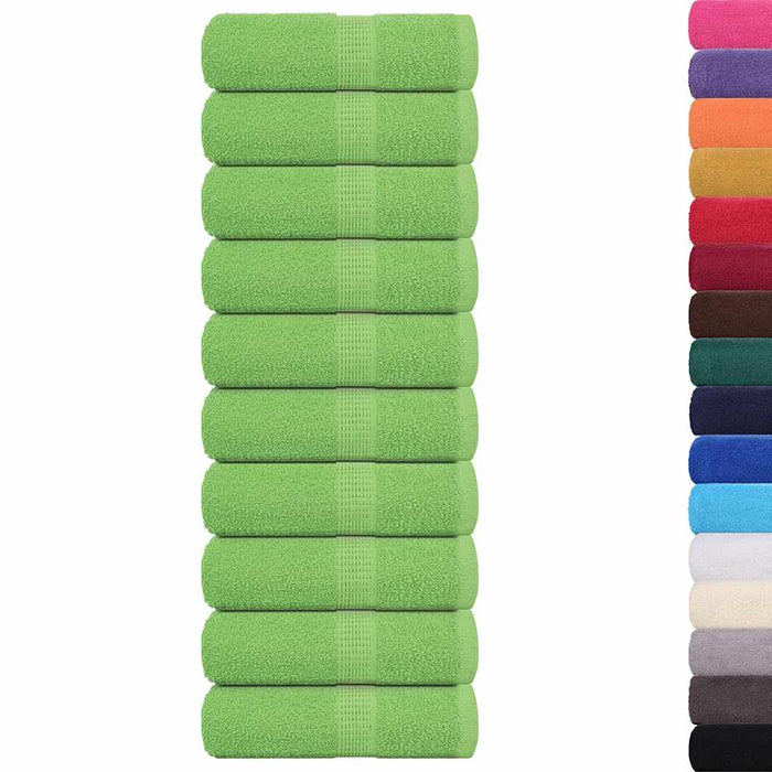 Asciugamani per Sapone 10 pz Verde Mela 30x30cm 360 g/m² Cotone 137018