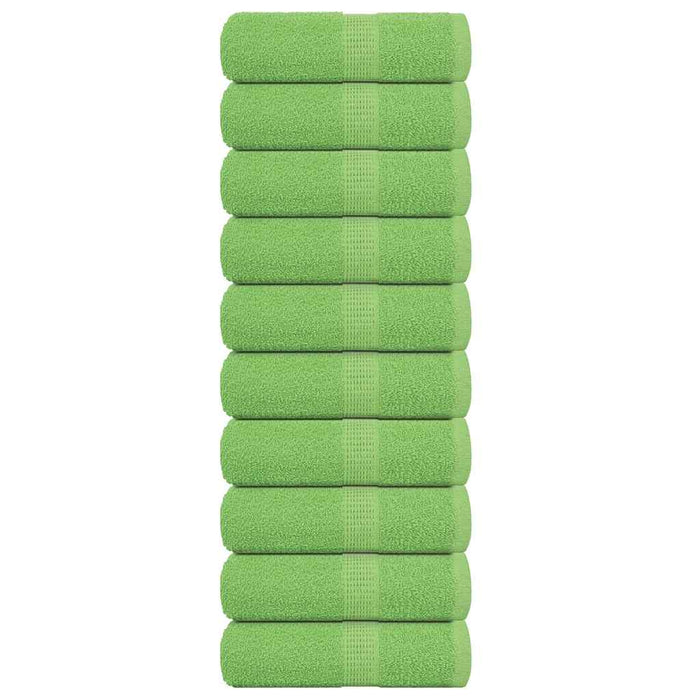 Asciugamani Ospiti 10 pz Verde Mela 30x50 cm 360 g/m² Cotone 137021