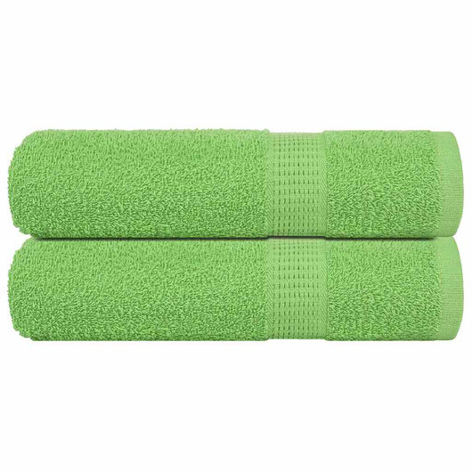 Asciugamani da Bagno 2 pz Verde Mela 100x150 cm 360 g/m² Cotone 137028