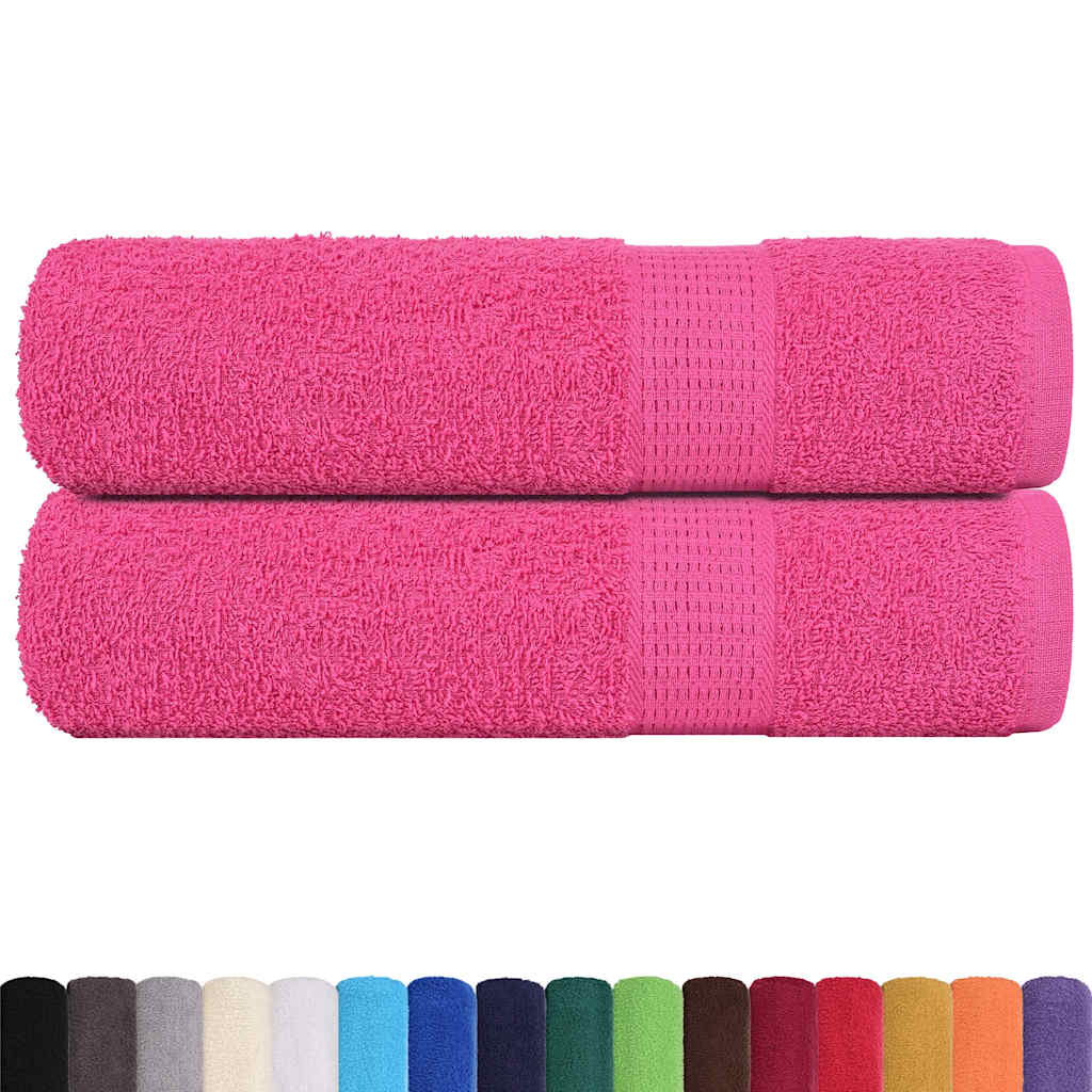 Asciugamani Doccia 2 pz Rosa 70x140 cm 360 g/m² 100% Cotone 137049