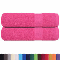 Asciugamani da Bagno 2 pz Rosa 100x150 cm 360 g/m² 100% Cotone 137052