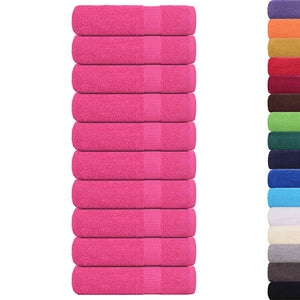 Asciugamani da Bagno 10 pz Rosa 100x150 cm 360 g/m² 100% Cotone 137054