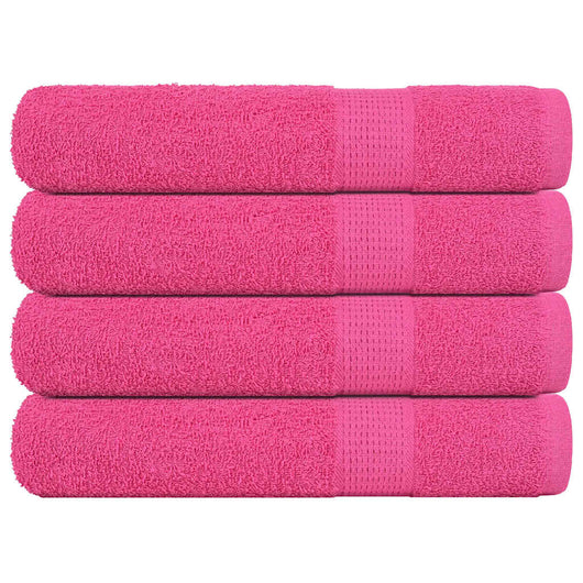 Asciugamani per Sauna 4 pz Rosa 80x200 cm 360 g/m² 100% Cotone 137056