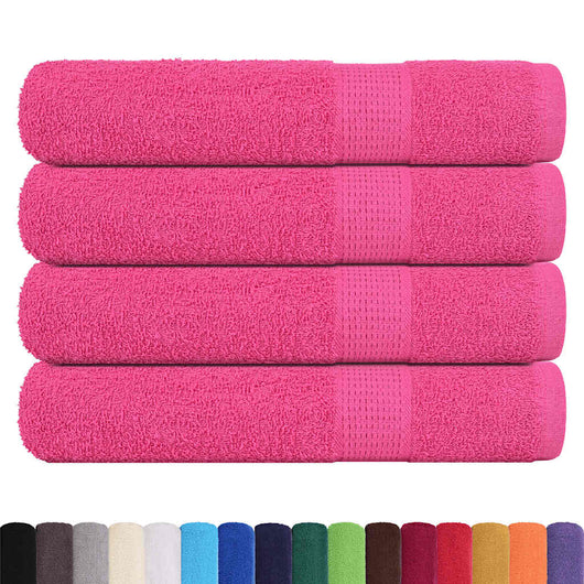 Asciugamani per Sauna 4 pz Rosa 80x200 cm 360 g/m² 100% Cotone 137056