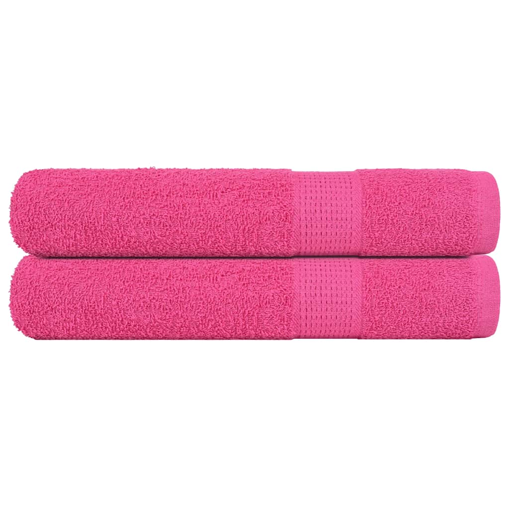 Asciugamani 2 pz Rosa 100x200 cm 360 g/m² 100% Cotone 137058