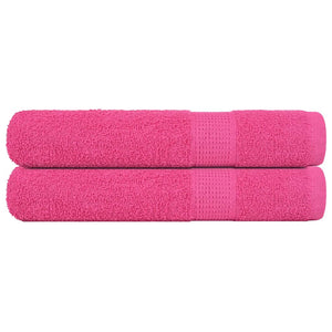 Asciugamani 2 pz Rosa 100x200 cm 360 g/m² 100% Cotone 137058