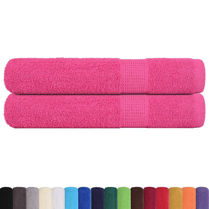 Asciugamani 2 pz Rosa 100x200 cm 360 g/m² 100% Cotone 137058