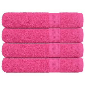 Asciugamani 4 pz Rosa 100x200 cm 360 g/m² 100% Cotone 137059