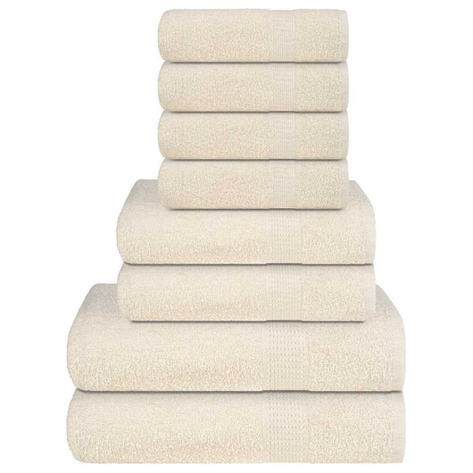 Set Asciugamani 8 pz Crema 360 gsm 100% Cotone 137075