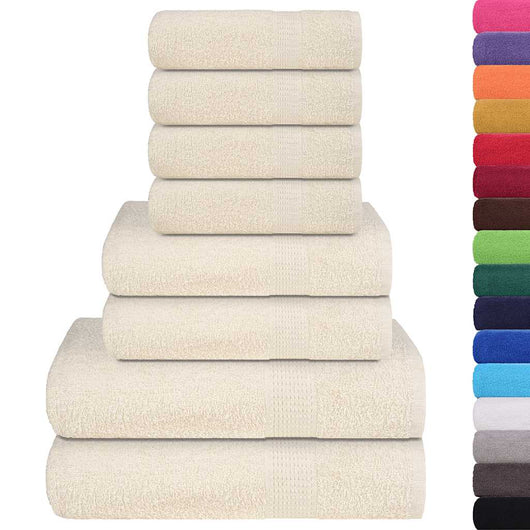 Set Asciugamani 8 pz Crema 360 gsm 100% Cotone 137075