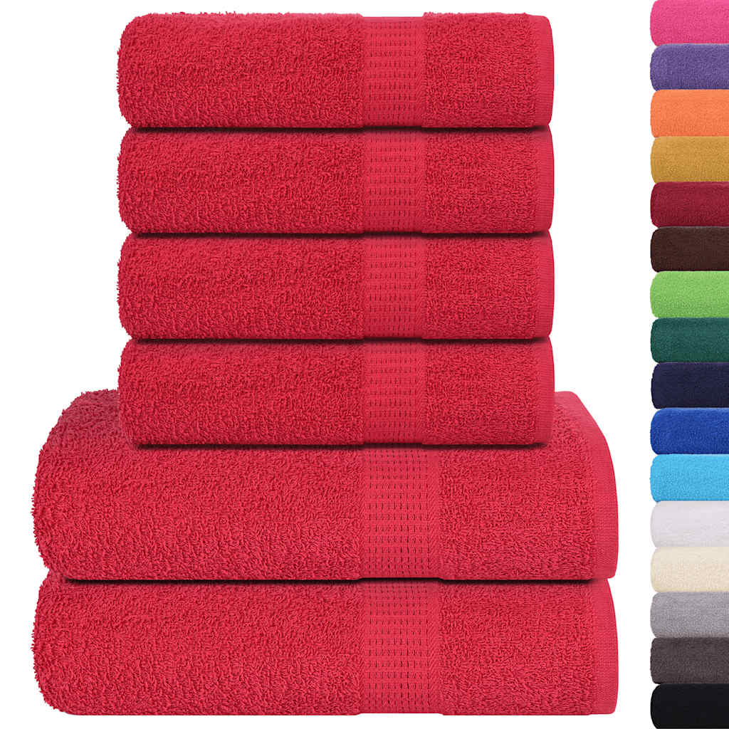 Set Asciugamani 6 pz Rossi 360 gsm 100% Cotone 137089