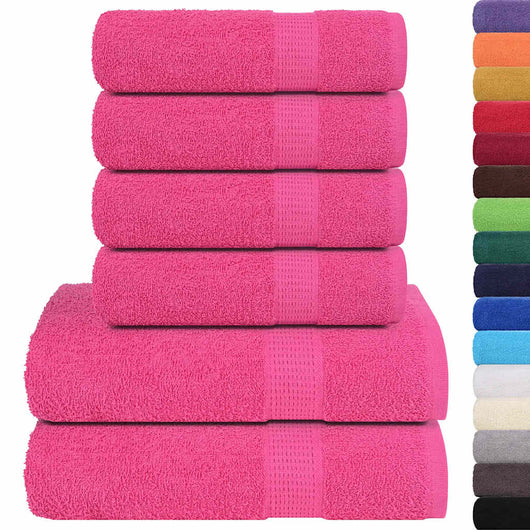 Set Asciugamani 12 pz Rosa 360 gsm 100% Cotone 137094