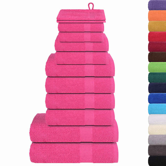 Set Asciugamani 12 pz Rosa 360 gsm 100% Cotone 137111