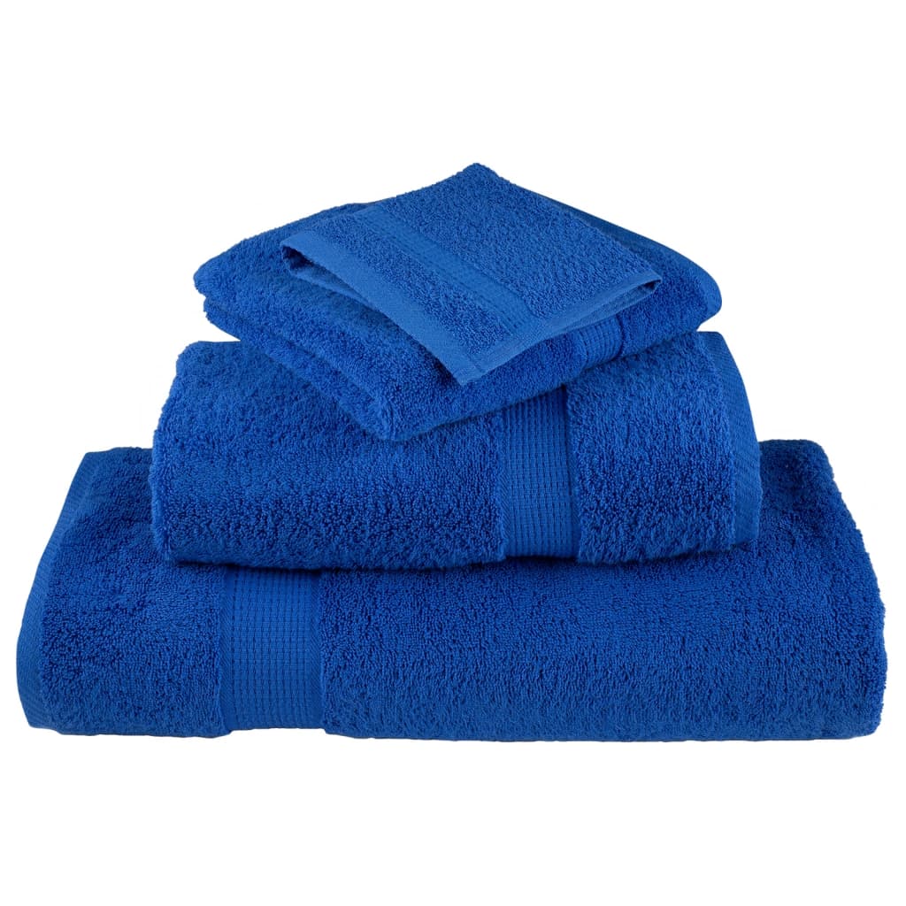 Asciugamani per Sauna 10 pz Blu 80x200cm 600gsm 100% Cotone 137196