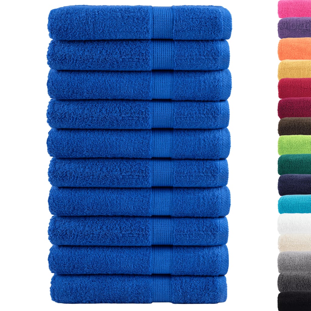 Asciugamani da Bagno 10 pz Blu 100x200cm 600gsm 100% Cotone 137199