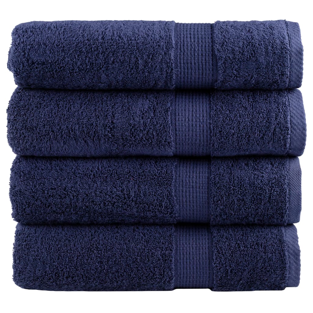 Asciugamani per Sauna 2pz Blu Navy 50x100 cm 600gsm 100% Cotone 137258