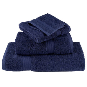 Asciugamani per Sauna 2pz Blu Navy 50x100 cm 600gsm 100% Cotone 137258