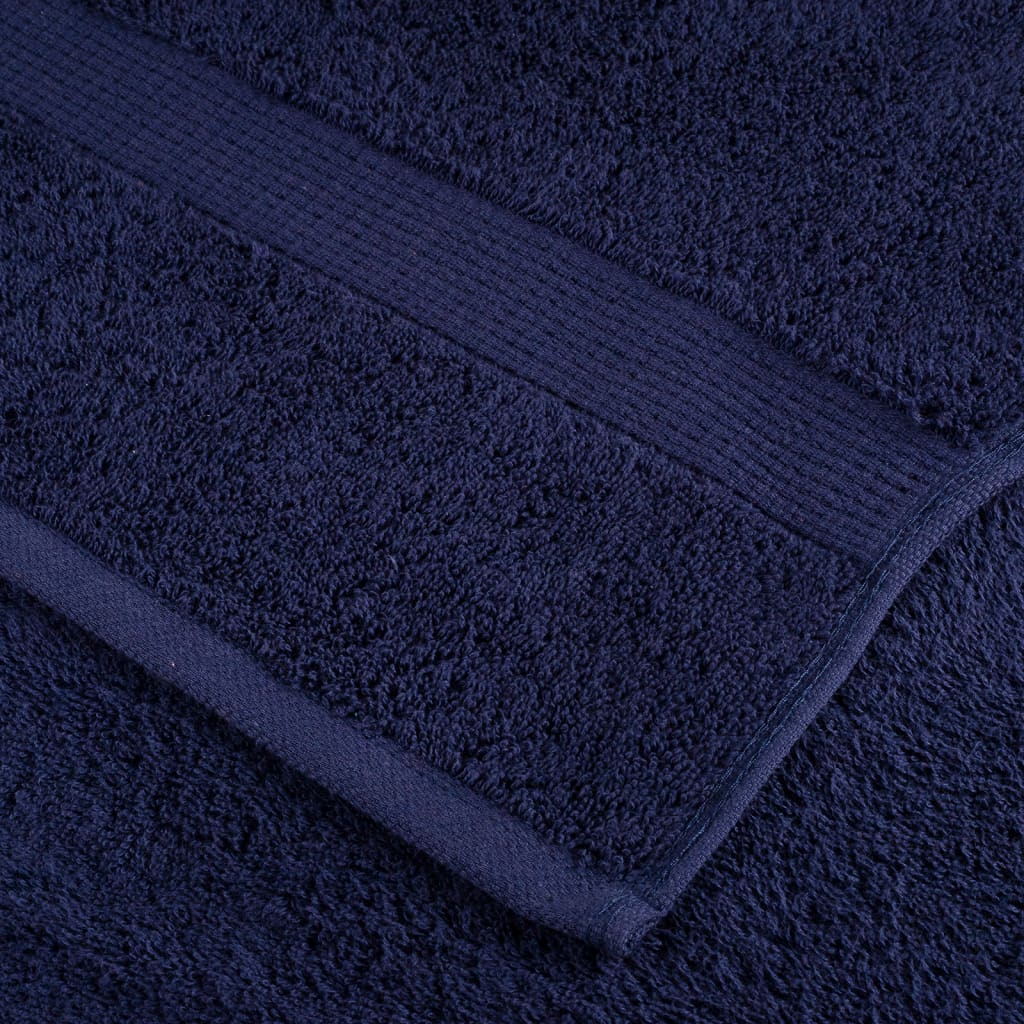 Asciugamani per Sauna 2pz Blu Navy 50x100 cm 600gsm 100% Cotone 137258