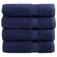 Asciugamani da Bagno 4 pz Blu Navy 100x150cm 600gsm 100% Cotone 137264