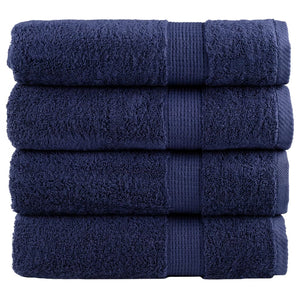 Asciugamani da Bagno 4 pz Blu Navy 100x150cm 600gsm 100% Cotone 137264