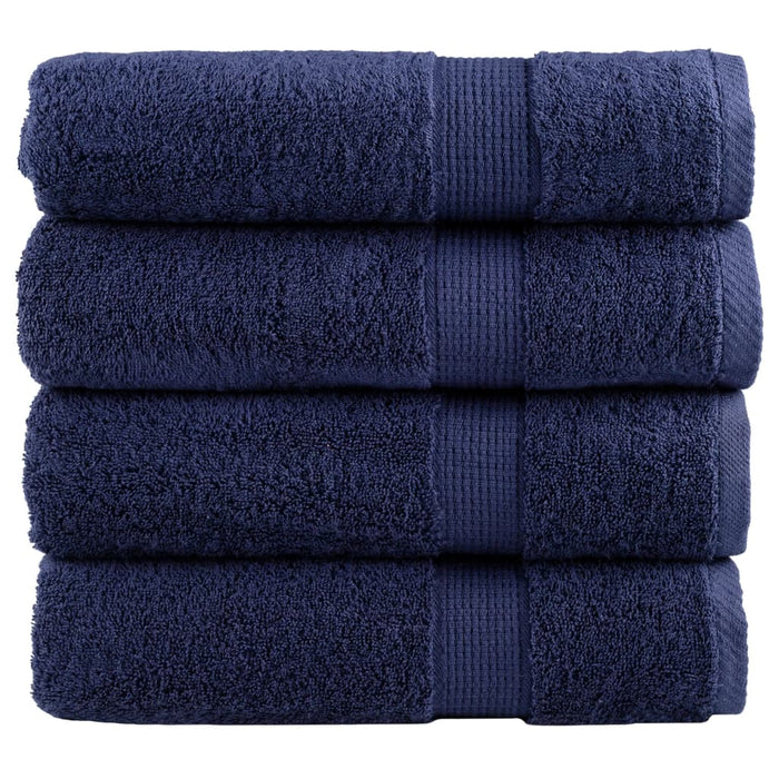 Asciugamani da Bagno 4 pz Blu Navy 100x150cm 600gsm 100% Cotone 137264