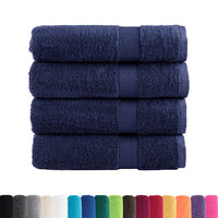 Asciugamani da Bagno 4 pz Blu Navy 100x150cm 600gsm 100% Cotone 137264