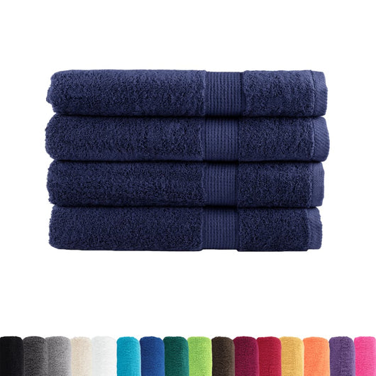 Asciugamani Premium 4 pz Blu Navy 100x200cm 600gsm 100% Cotone 137270