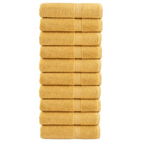 Asciugamani per Sauna 10 pz Oro 50x100 cm 600gsm 100% Cotone 137283