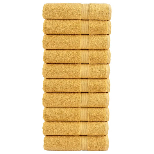 Asciugamani da Doccia 10 pz Oro 70x140 cm 600gsm 100% Cotone 137286