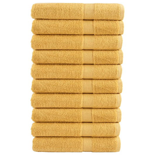 Asciugamani per Sauna 10 pz Oro 80x200cm 600gsm 100% Cotone 137292