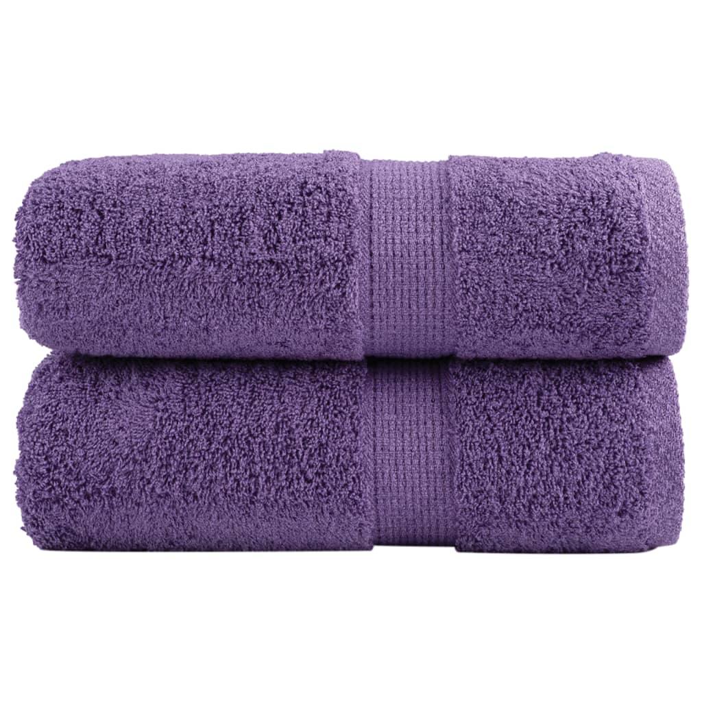 Asciugamani per Ospiti 2 pz Viola 30x50 cm 600 g/m² 100% Cotone 137350