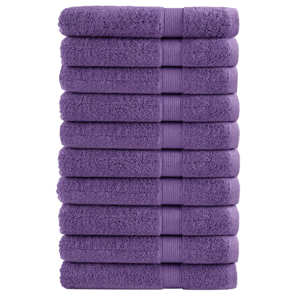 Asciugamani Premium 10 pz Viola 100x200 cm 600 g/m² 100% Cotone 137367