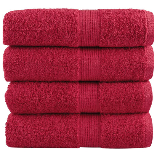 Salviette Premium 4 pz Rosse 30x30 cm 600 g/m² 100% Cotone 137396