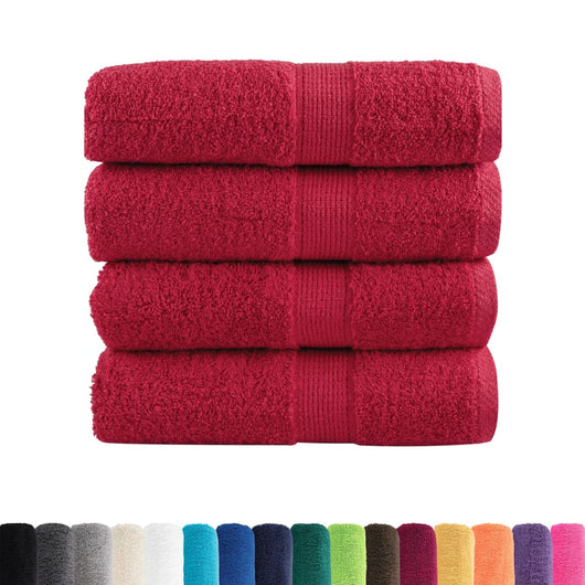 Salviette Premium 4 pz Rosse 30x30 cm 600 g/m² 100% Cotone 137396